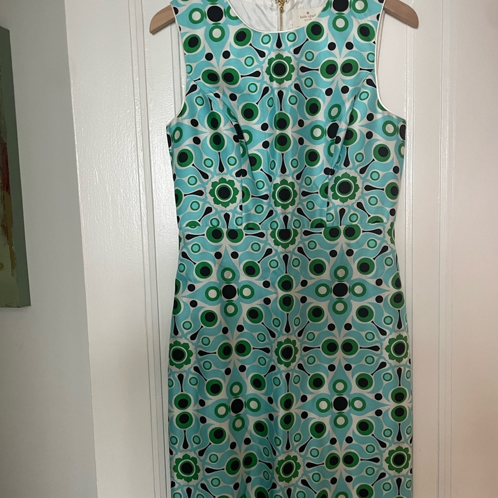 Kate Spade Blue and Green Patterned Sheath Mariam Dress - Picture 2 of 6